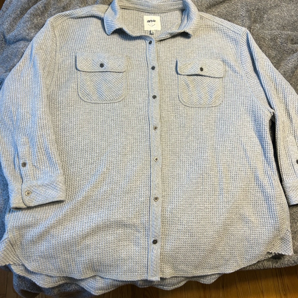 Aerie Gray Button Down Shirt